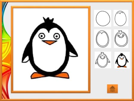 Пингвин пошаговое рисование