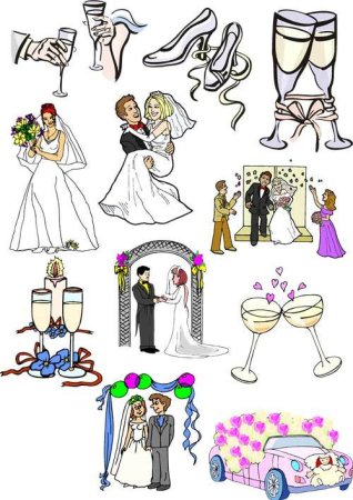 Свадебные рисунки простые