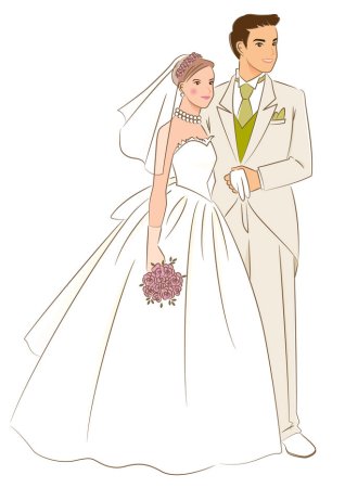 Как нарисовать жениха и невесту