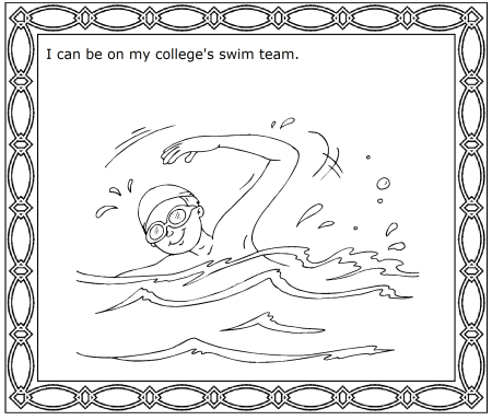 Плавание раскраска