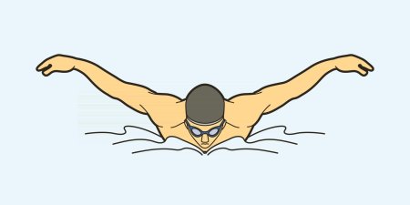 Пловец Баттерфляй вектор