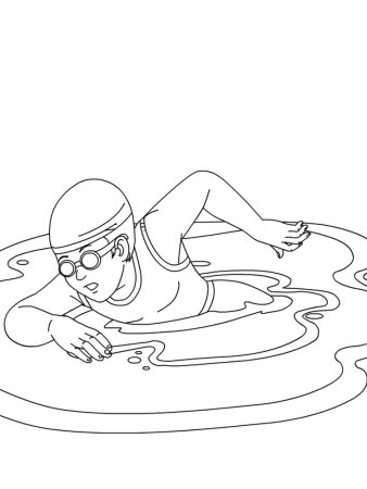 Плавание раскраска для детей