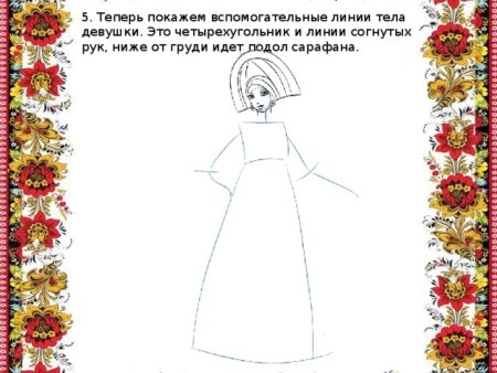Поэтапное рисование русского костюма