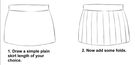 Pleated skirt карандашом