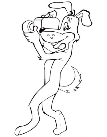 Раскраска пес шарик из Простоквашино