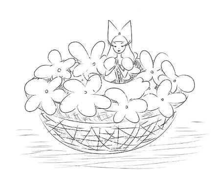 Дюймовочка раскраска