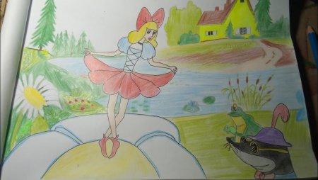 Дюймовочка раскраска