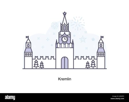 Трафарет Спасской башни Кремля для детей