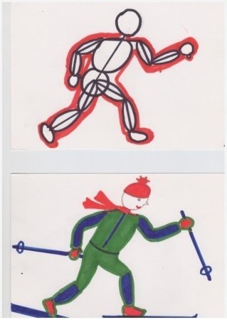 Рисование человека в движении для детей