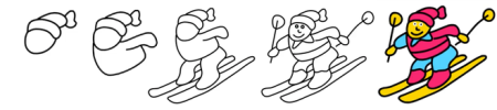 Рисование лыжник в подготовительной группе