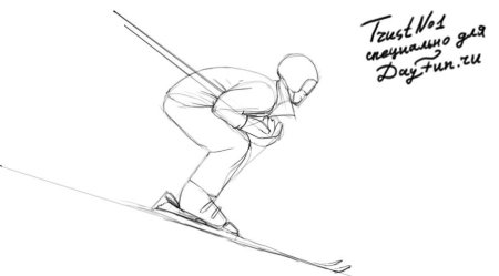 Лыжник рисунок