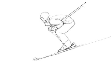 Рисование лыжник в старшей группе