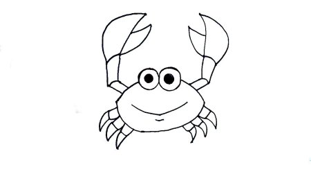 Пошаговое рисования для детей краба