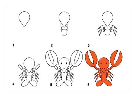 Как нарисовать Рачков поэтапно
