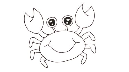 Краб рисунок карандашом легкий