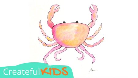 Краб рисование пошаговое