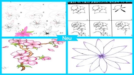 Схемы рисования цветов