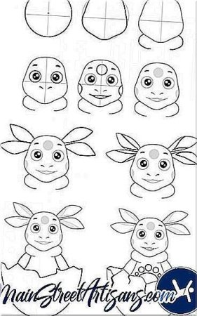 Поэтапный рисунок Лунтика