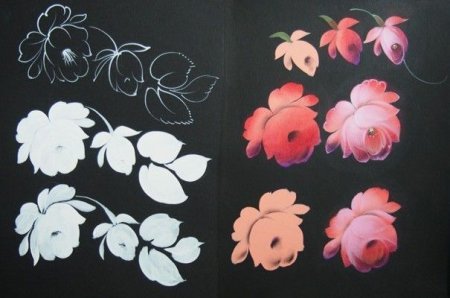 Жостово элементы росписи замалёвок