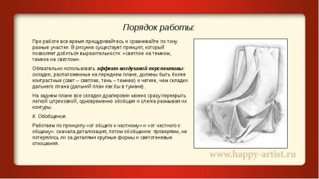 Этапы рисунка драпировки