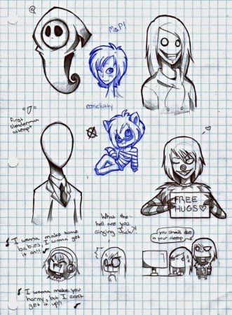 Раскраска крипипаста Джефф убийца