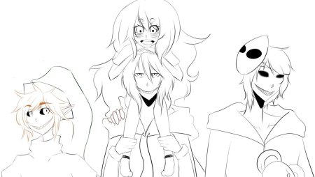 Крипипаста смеющийся Джек для срисовки