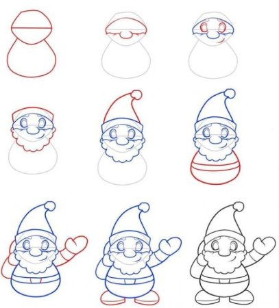 Гном поэтапное рисование