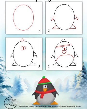 Новогодние рисунки для детей пошагово