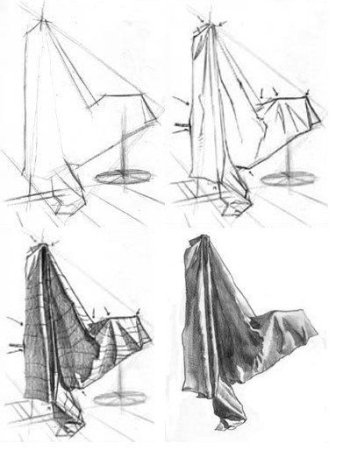 Этапы рисования драпировки