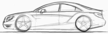 Рисунок Mercedes Benz w221