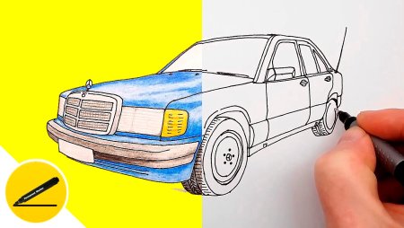 Поэтапное рисование машины Гелик