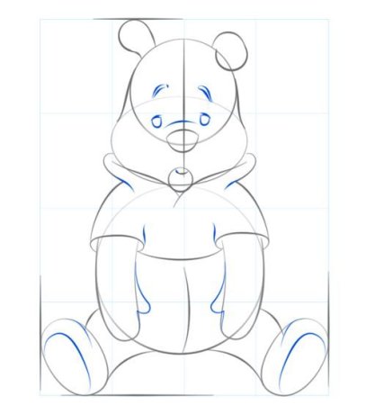 Поэтапный рисунок Винни пуха