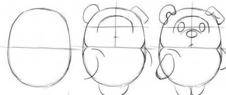 Поэтапное рисование винипуха