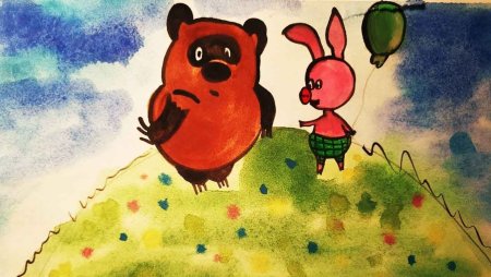 Винни пух карандашом