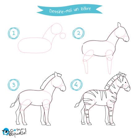 Поэтапное рисование зебры для детей