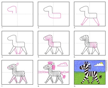 Как нарисовать зебру