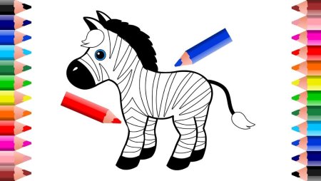 Схема пошагового рисования Зебра