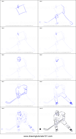 Хоккей поэтапное рисование
