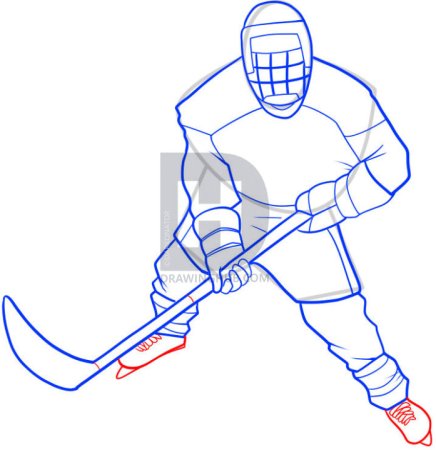 Хоккеист рисунок