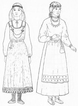 Набросок русского народного костюма
