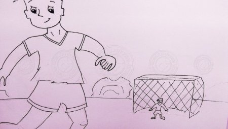 Футболист рисунок для детей пошагово