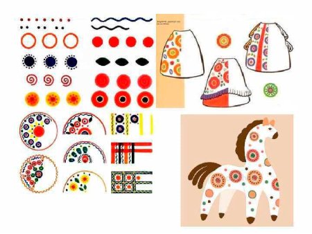 Элементы росписи дымковской народной игрушки