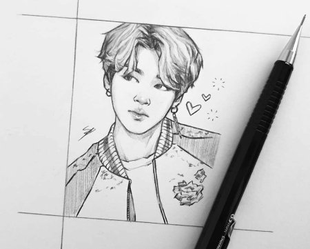 BTS Чимин карандашом