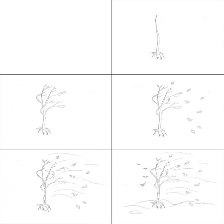 Как нарисовать лист поэтапно