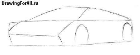 Поэтапное рисование машины Ламборджини