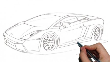 Поэтапное рисование машины Ламборгини