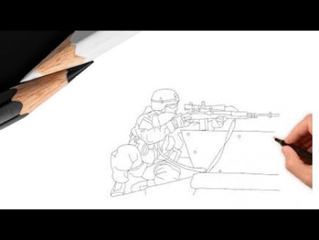 Рисунок солдата для срисовки