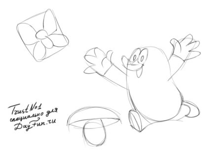 Поэтапный рисунок крота