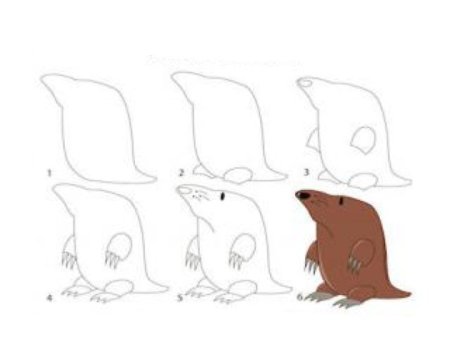 Бобр рисунок пошагово