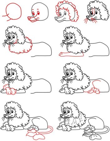 Пудель Артемон рисунок